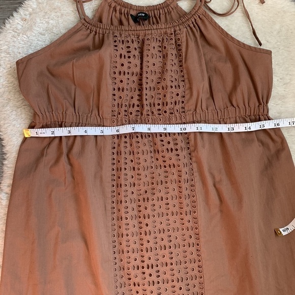 J. Crew Tan Summer Spaghetti Strap Eyelet Dress Size Medium - Picture 14 of 17